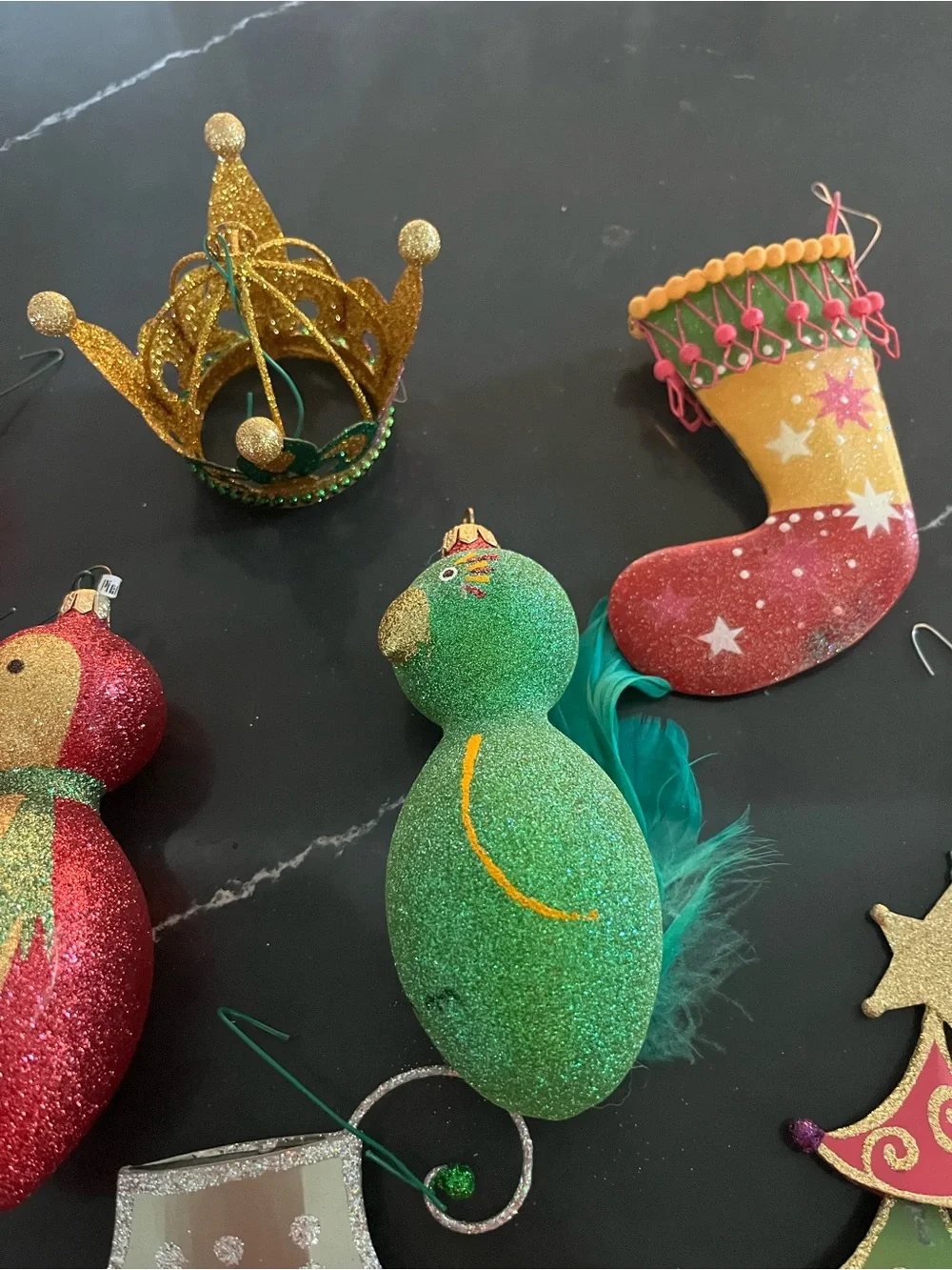 Mardi Gras Themed  Christmas Ornament Set of 8  - Multicolor